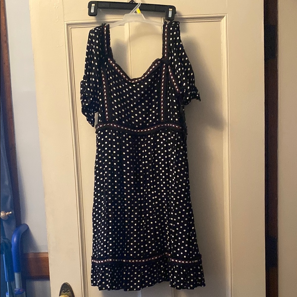 Elegant Black and White Polka Dot Dress